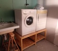 Mise en place du meuble pour l'électroménager.