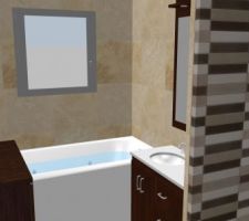 Salle de bain étage - vue 3D grossière