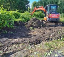 Terrain en friche et r&eacute;alisation de l'acc&egrave;s chantier