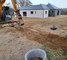 Pr&eacute;paration du seuil pour la pose du futur portail