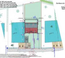 Implantation de la maison au milieu du terrain