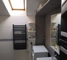 La transition entre l'ancienne et la nouvelle zone se fait par les étagères.