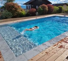 Piscine 4*8 avec liner gris