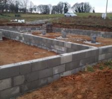 &Ccedil;a y est le vide sanitaire en cours de construction. Travail propre et pr&eacute;cis apr&egrave;s remesure par rapport au plan.