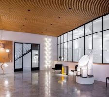 Plafond en lame de bois