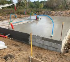 Coulage de la dalle en cours