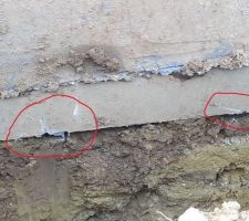 Traces du terrassement de la voisine sur ma belle longrine