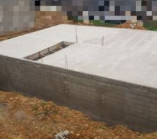 Coulage dalle + mortier d?imperméabilisation
