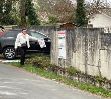 Mise en placement de l'affichage du permis de construire