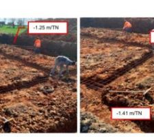 Mesure de la profondeur des fouilles... non concluante ! Il faut au moins à -1.50m TN pour être hors dessiccation...