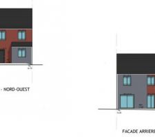 Vue de la maison sur le permis de construire