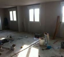 Les cloisins des chambres enfants en cours d'instalation