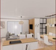 Photo 3D créée avec Room planer pour mieux se projeter dans la pièce à vivre