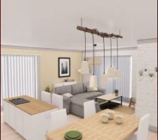 Photo 3D créée avec Room planer pour mieux se projeter dans la pièce à vivre