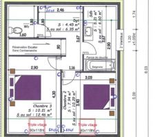 Plan prises électrique & RJ45 partie nuit étage