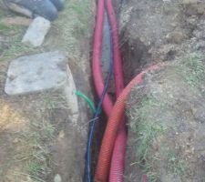 Tranch&eacute;e pour le raccordement aux reseaux