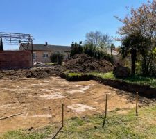 Décapage terre et fondation semelles filantes 1,5 mètres