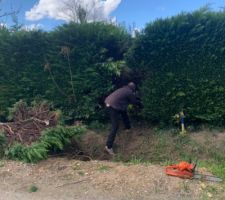 Permis de construire valid&eacute; et signature aupr&egrave;s du notaire valid&eacute; le vendredi 8 avril.
Arrachage de la haie pour le chemin d'acc&egrave;s.