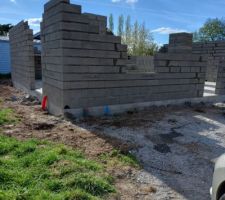 &Eacute;l&eacute;vation deuxi&egrave;me jours.
2 murs pignon &agrave; 2m60.