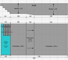 V1 : Plan piscine double fond (1,30 puis 1,50)