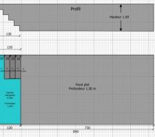 V1 : Plan piscine double fond (1,30 puis 1,50)