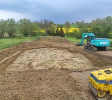Terrassement pour mise en place du radier
