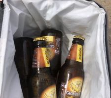 Petite pause fraîcheur bien méritée pour les maçons