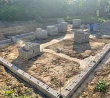 1 ère rangée de parpaings