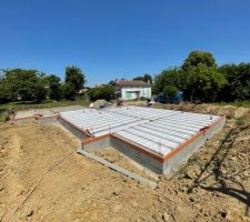 Préparation avant coulage de la dalle