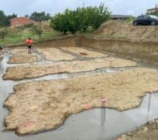Fin du coulage des fondations