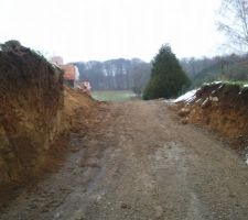 Le chemin apr&eacute;s le d&eacute;part de la pelle ouf