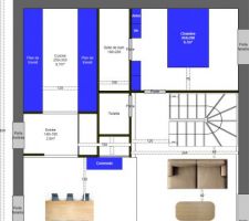 Option A agencement RDC
Escalier dans le salon