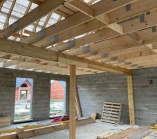 Charpente vers salon