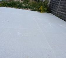 La dalle à J+21, côté carport.
