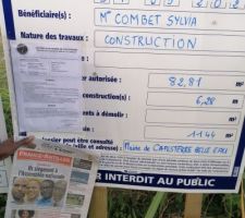 Affichage du permis de construire.