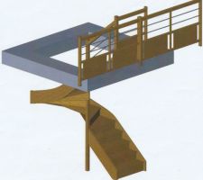 Plan 3D de l'escalier