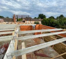 Pose poutrelles toits terrasse et sol étage