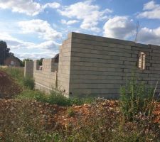 Murs du rdc - vue de gauche, façade arrière