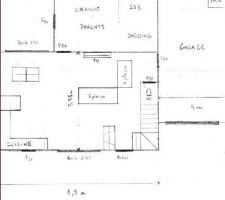 Plan maison sur toute la largeur. RDC.