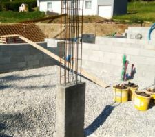 Coulage du pied des poteaux