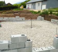 Remplissage de 30cm de boulets