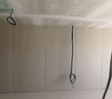 Plaquage terminé
(BA 13 de 2m60 pour un découpage à 2m57, peu de perte)