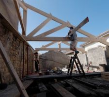 Mise en place des fermes mono-pente et bi-pente