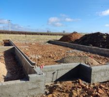 El&eacute;vation des murs pour la dalle