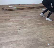 Parquet au sol fin , manque les plinthes