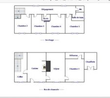 Plan d'une maison de 140 m2, avec 5 chambres