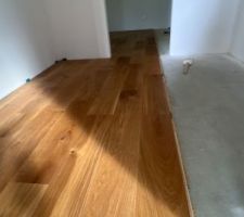 La pose du parquet a bien avancé