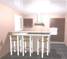 Autre vue plan cuisine ouverte sur sàm