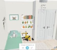 Chambre verte 3D reálisée sur HomeByMe