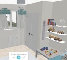Chambre bleue 3D réalisée sur HomeByMe
